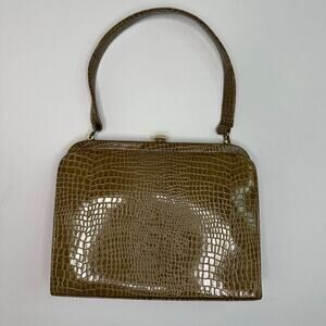 Vintage 1960’s Faux Alligator Tan Handbag